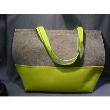 BIG  LIME GREEN &amp; GRAY FELT TOTE BAG, PURSE, CARRY ALL BEACH BAG LUGGAGE