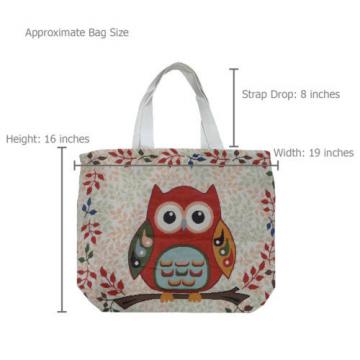 New Tote Shopping Bag Cotton Canvas Pouch Eco Friendly Beach Purse Owl Elephant