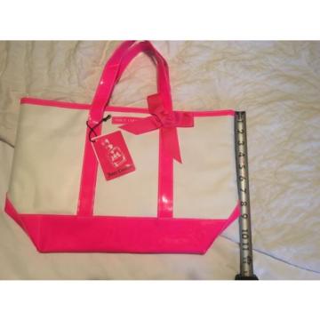 JUICY COUTURE  White Pink Bow Medium Tote  Bag/Beach bag School Bag NEW With Tag