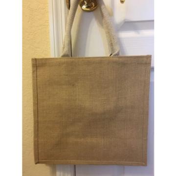 New Natural Jute Tote Shopper Beach Bag - Vintage French Print In Front