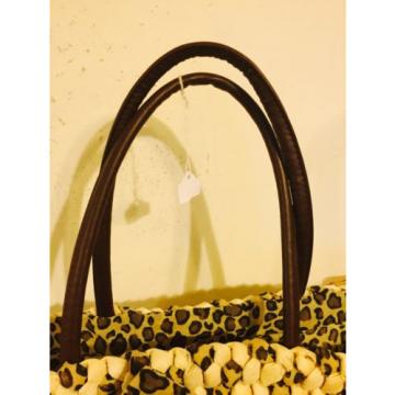 Leopard Bow Beach Tote Bag Basket Material