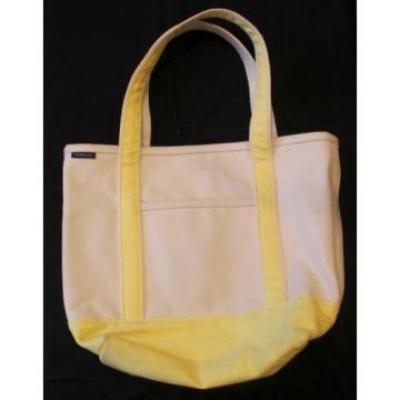 Land&#039;s End Canvas Large Canvas Tote Shoulder Weekend Beach Bag Pale Lemon Yellow