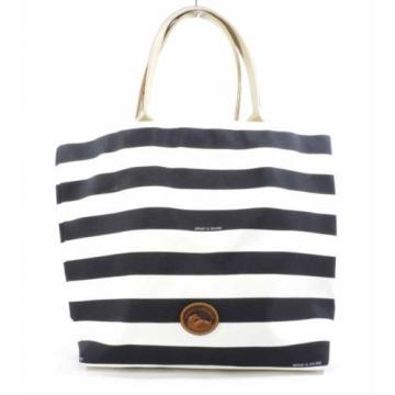 Dooney &amp; Bourke Large Rugby Striped Everyday Tote Beach Bag Black HG011 NEW $198