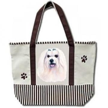 Maltese Large Canvas Tote Bag Shopping Beach Dog Puppy Pet Christmas Gift Xmas