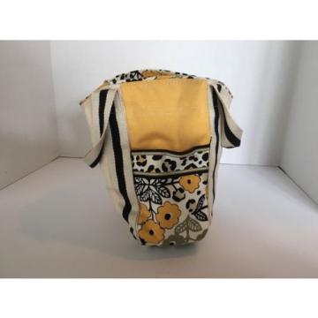 Vera Bradley Go Wild Canvas Tote Bag Purse Yellow Black Beige School Beach Pool