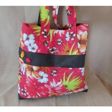 Tropical Hawaiian Flower Mesh Beach Bag Tote Made by KuKana