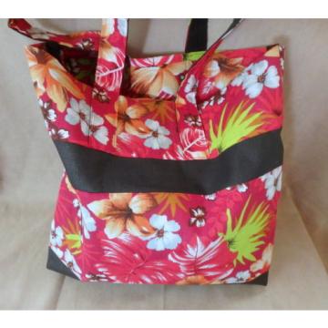 Tropical Hawaiian Flower Mesh Beach Bag Tote Made by KuKana