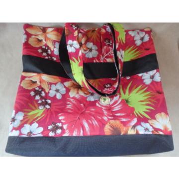 Tropical Hawaiian Flower Mesh Beach Bag Tote Made by KuKana