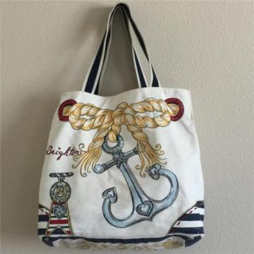 BRIGHTON Boardwalk Canvas Beach Bag Large Tote Beachy Keen 16&#034;Lx13.5&#034;H