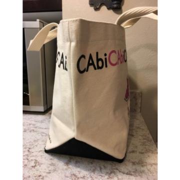 CAbi Large Logo Canvas Tote Beach Bag Purse Cream Off-white Ivory 100% Cotton