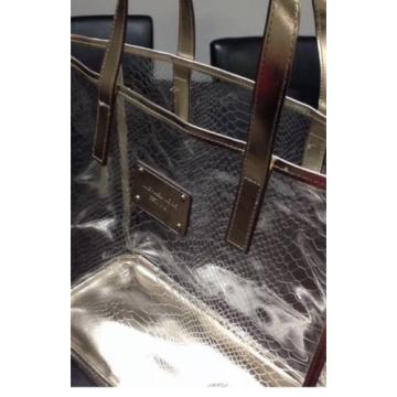 MICHAEL KORS CLEAR/SILVER LARGE TOTE BAG/TRAVEL BAG/BEACH BAG/WEEKENDER NEW!FAB!