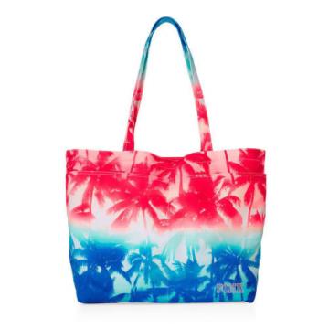 NWT VICTORIA&#039;S SECRET PINK Beach Tote Bag Americana Palm 4TH Of July Mint