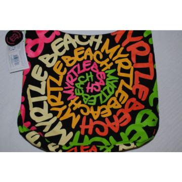 Robin Ruth Myrtle Beach Cross-body Shoulder Sling Tote Bag Neon Rainbow Spiral