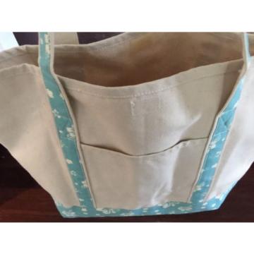 HYP Canvas Boat Tote, LARGE, Beach Weekender Overnight Bag, Teal HIBISCUS Print