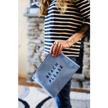 Milly Zip Pouch Clutch Bag Blue Beach Please  - FabFitFun