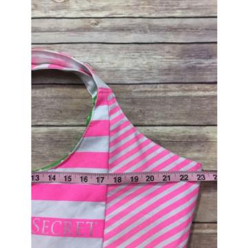 Victoria&#039;s Secret Pink White Stripe Oversized Tote Bag Beach Bag Floral Lined