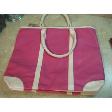 New ULTA HOT PINK FAUX LEATHER Tote Bag BEACH/SHOPPER Large Roomy Size