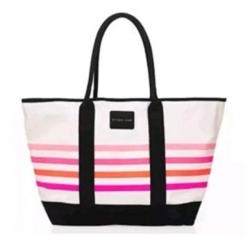 New 2016 Victoria&#039;s Secret Sunkissed Beach Tote Bag Pink And White Striped