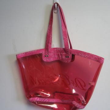 DOLCE &amp; GABBANA D&amp;G PINK PLASTIC LOGO BEACH TOTE  BAG W/ COTTON LOGO POUCH CUTE!