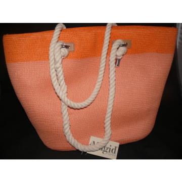 Magid Two Tone Large Rope Tote Coral/Combo Orange Beach Bag Farmer&#039;s Market