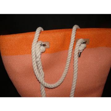 Magid Two Tone Large Rope Tote Coral/Combo Orange Beach Bag Farmer&#039;s Market