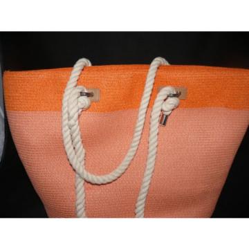 Magid Two Tone Large Rope Tote Coral/Combo Orange Beach Bag Farmer&#039;s Market