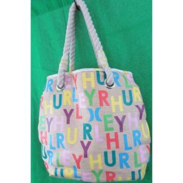 HURLEY Multi-Color HURLEY Print Tote Bag Accessory Cotton Rope Handles Beach Bag