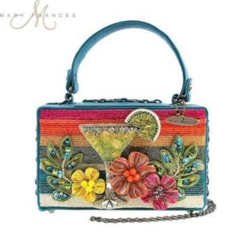 NEW Mary Frances BEACH PARTY Handbag Tropical Drink Beaded Clutch Bag Purse