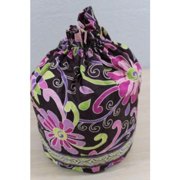 Genuine Vera Bradley Purple Punch Pattern Purse Hand Bag Drawstring Beach Tote