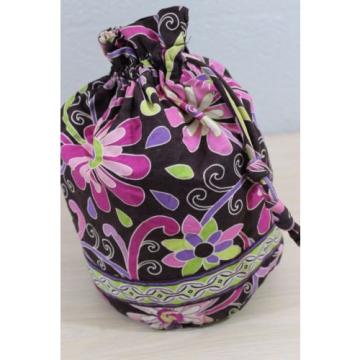 Genuine Vera Bradley Purple Punch Pattern Purse Hand Bag Drawstring Beach Tote