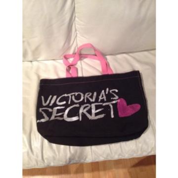 Victorias Secret Bling Large Black Tote Beach Shopping Travel Bag