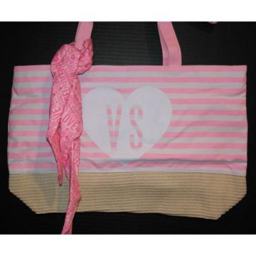 Victoria&#039;s Secret Angel Swim Tote/ Beach Bag &amp; Scarf *New w/o tags* Pink &amp; White