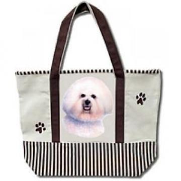 Bichon Frise Large Canvas Tote Bag Shopping Beach Puppy Dog Pet Christmas Gift