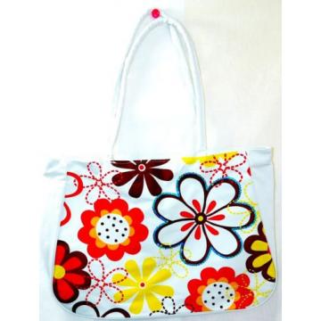 NYLON LARGE BIG BEACH SHOPPER TOTE HAND SHOPPING BAG FLORAL SEA