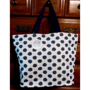 NWT Tri-Coastal Design Beach Tote w/Bikini Bag DIY Dots Beach Bag