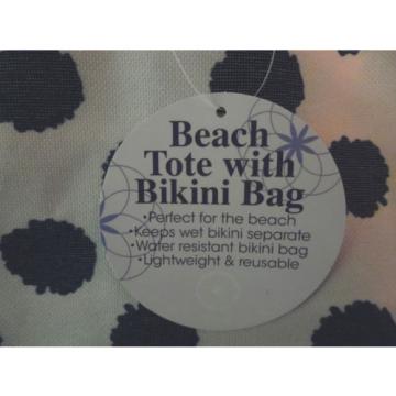 NWT Tri-Coastal Design Beach Tote w/Bikini Bag DIY Dots Beach Bag