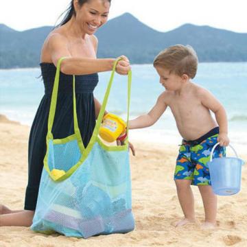 Portable Sand Away Carry All Kids Toys Mesh Tote Large Beach Storage Bag Net New