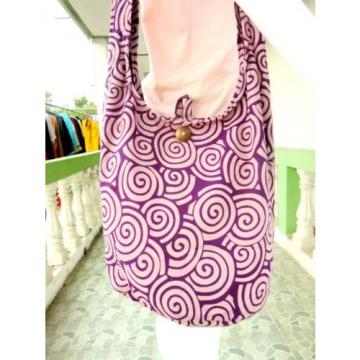 SUMMER BAG SLING SHOULDER BOHO GYPSY SCHOOL HOBO PURPLE BEACH PURSE SPIRAL TRIP