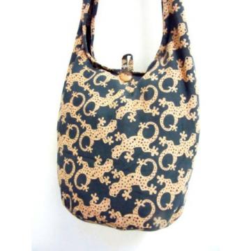 UNISEX BAG SLING SHOULDER GECKO LIZARD SUMMER GRAY BOHO GYPSY BOHEMIAN NEW BEACH