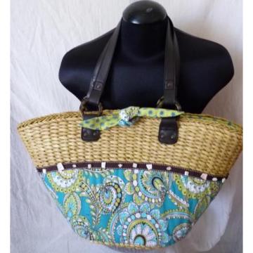 VERA BRADLEY PEACOCK  STRAW BEACH BAG