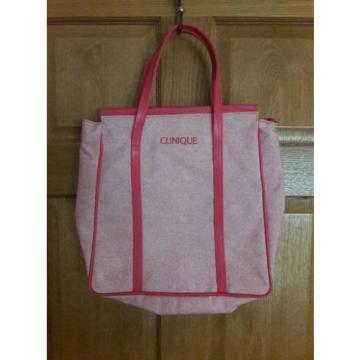 Clinique Pink Shopping Beach Open Tote Medium Bag 2 Straps