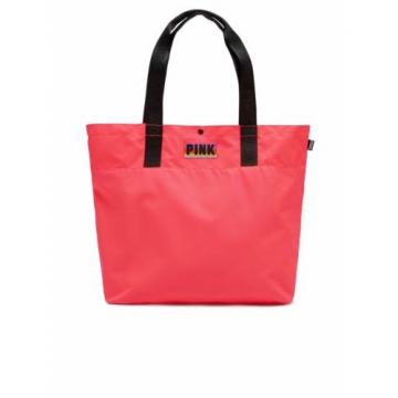 NWT VS Victoria&#039;s Secret PINK Xlarge TOTE Bag NEON CORAL School Shopper Beach