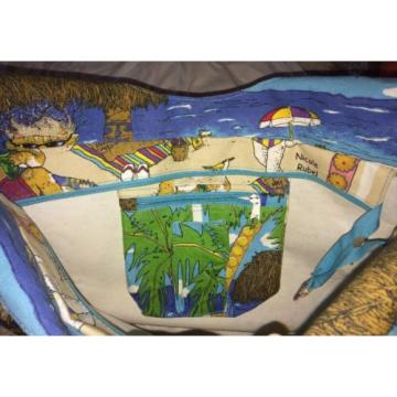 Nicole Rubel Tabby Cats At The Beach OVERSIZED Tote Travel Beach Bag By Cappelli