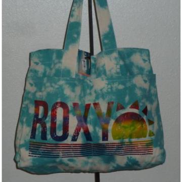 Roxy Canvas ExLarge Beach Bookbag Blue Shoulder Bag Tote 20&#034; L 16&#034; H 5 Depth