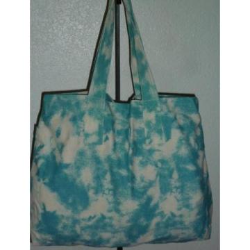 Roxy Canvas ExLarge Beach Bookbag Blue Shoulder Bag Tote 20&#034; L 16&#034; H 5 Depth