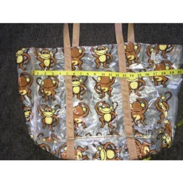 Fun Monkey Pattern Shoulder Clear Plastic Tote Beach Bag by ORE