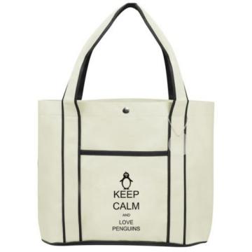 Keep Calm and Love Penguins Fashion Tote Bag Shopping Beach Purse