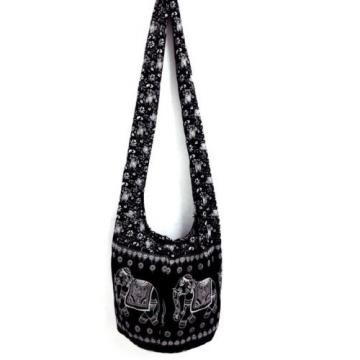 YOGA LADY SHOULDER BAG SLING HOBO UNISEX CROSSBODY ELEPHANT TRAVEL BLACK BEACH