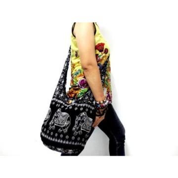 YOGA LADY SHOULDER BAG SLING HOBO UNISEX CROSSBODY ELEPHANT TRAVEL BLACK BEACH