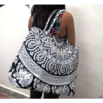 Indian Cotton Beach Bag Large Tote Messenger Handmade Mandala Shopping Purse